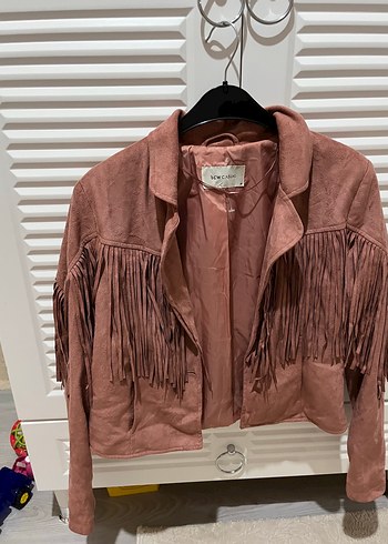 Kadın Kahverengi Süet Püsküllü Ceket 36 38 beden uyumlu - Görsel 2