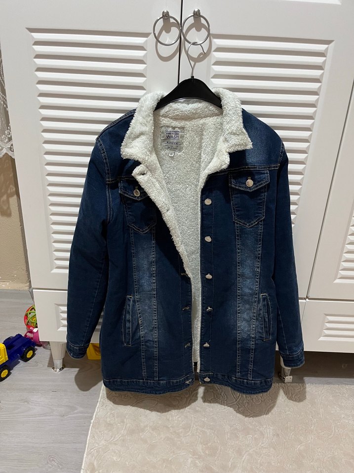 40 42 beden kot kışlık ceket hiç kusuru yok - Görsel 4