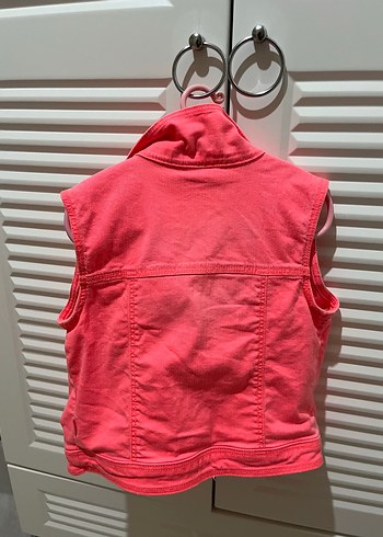 8,9 yaş Kız Çocuk Kolsuz Düğmeli Kot Yelek - Görsel 2