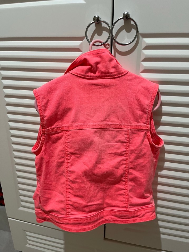 8,9 yaş Kız Çocuk Kolsuz Düğmeli Kot Yelek - Görsel 2