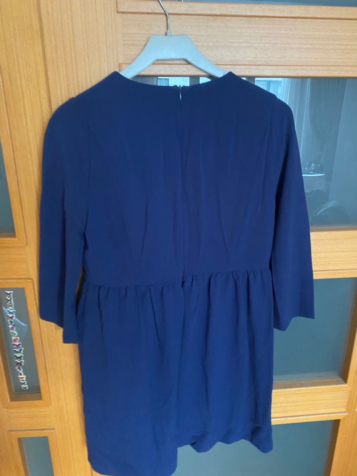 Zara marka lacivert elbise L beden - Görsel 5