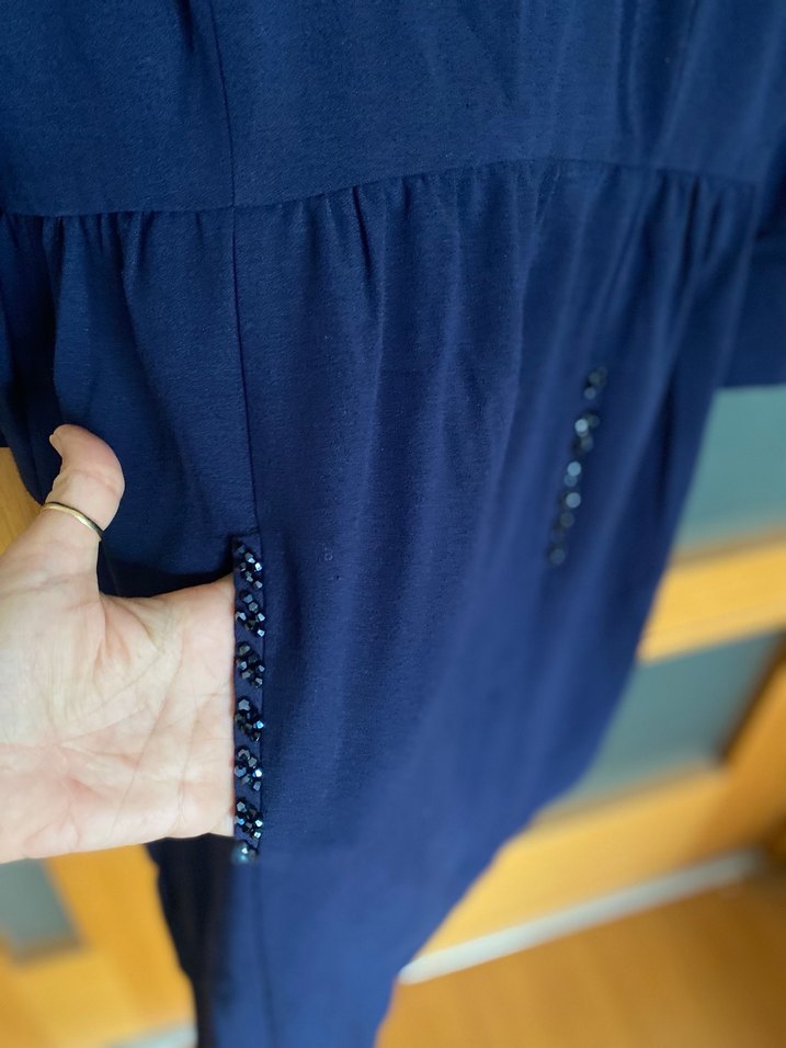 Zara marka lacivert elbise L beden - Görsel 3