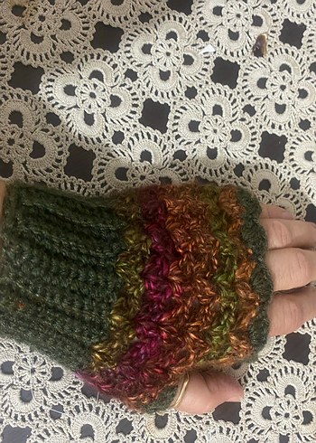 Renkli Bohem Örgü Kadın Eldiveni - Görsel 2