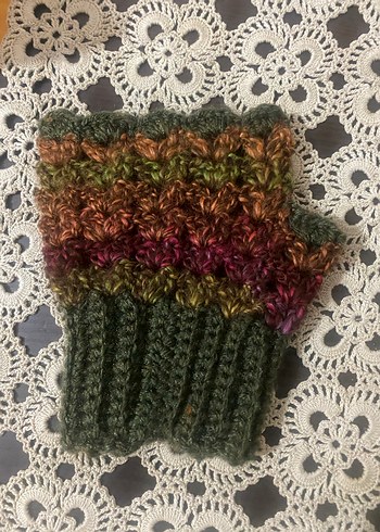 Renkli Bohem Örgü Kadın Eldiveni - Görsel 3