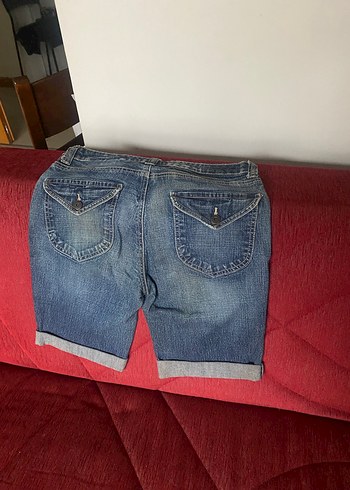 Bol Kesim Kadın kot Şort - Görsel 2