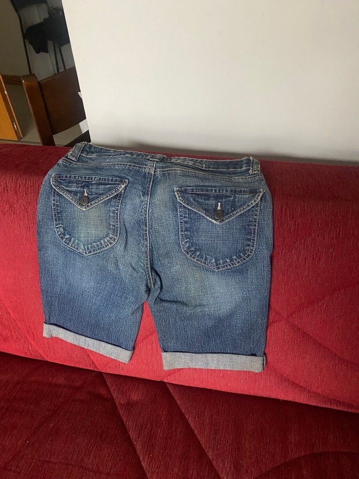 Bol Kesim Kadın kot Şort - Görsel 2