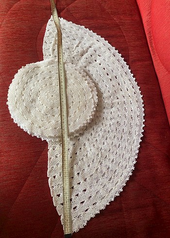 13 parça El Yapımı Beyaz Yuvarlak Dantel Örtü - Görsel 5