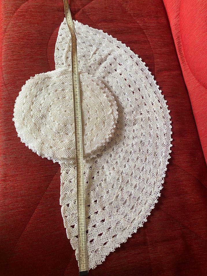 13 parça El Yapımı Beyaz Yuvarlak Dantel Örtü - Görsel 5