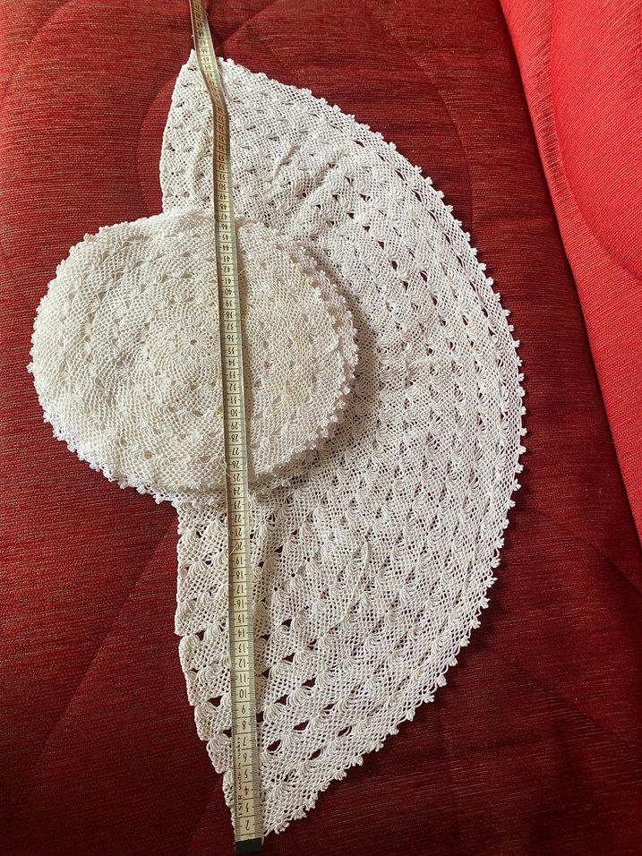 13 parça El Yapımı Beyaz Yuvarlak Dantel Örtü - Görsel 4