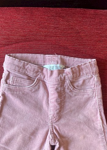 Pembe Pastel fitilli kadife Kız Pantolon - Görsel 4