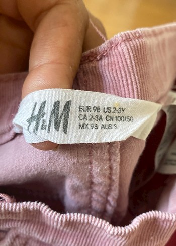 Pembe Pastel fitilli kadife Kız Pantolon - Görsel 2