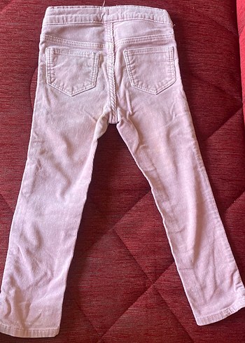 Pembe Pastel fitilli kadife Kız Pantolon - Görsel 3