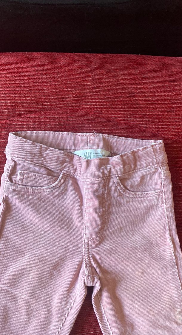 Pembe Pastel fitilli kadife Kız Pantolon - Görsel 4