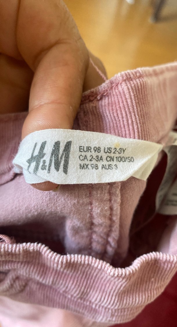 Pembe Pastel fitilli kadife Kız Pantolon - Görsel 2