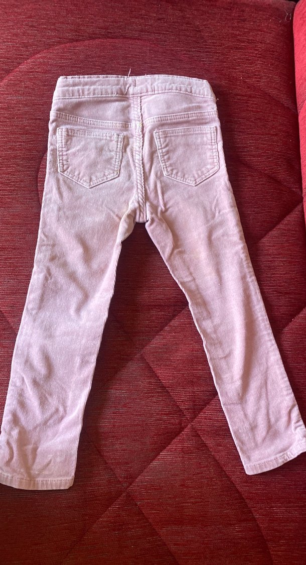 Pembe Pastel fitilli kadife Kız Pantolon - Görsel 3