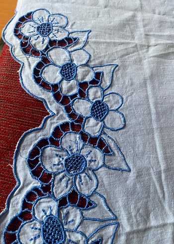 Mavi Çiçekli delik iş Bohem Nakış - Görsel 2