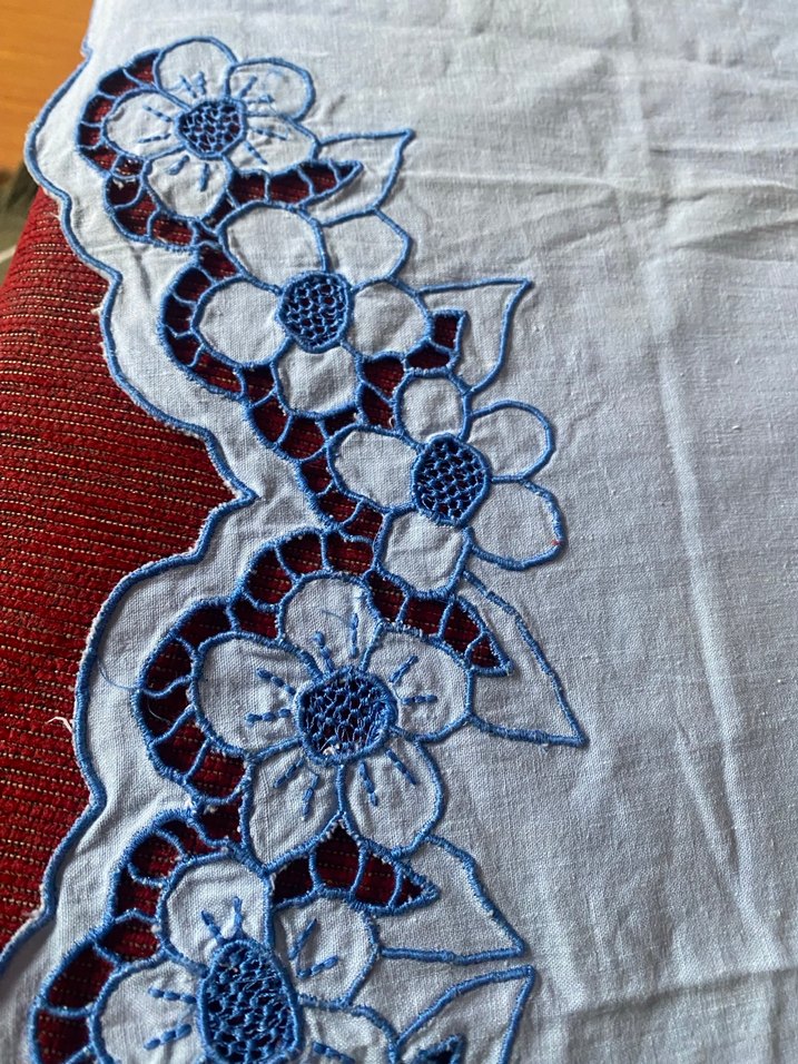 Mavi Çiçekli delik iş Bohem Nakış - Görsel 2