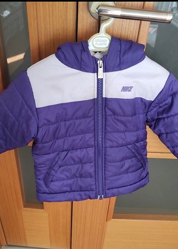 Mor Nike Fermuarlı kız-erkek Çocuk Montu