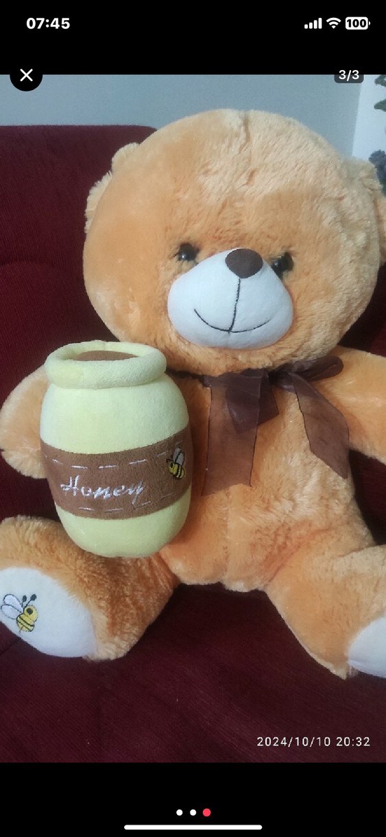 Renkli  Peluş Ayı Oyuncak 50 cm - Görsel 3