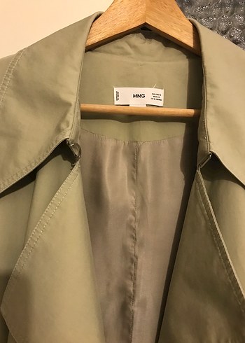 Bej Uzun Keten Kadın Trençkot - Görsel 3