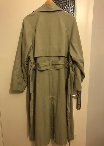 Bej Uzun Keten Kadın Trençkot - Görsel 2