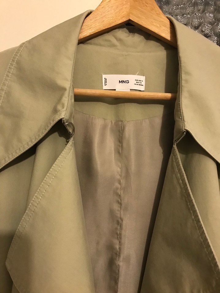 Bej Uzun Keten Kadın Trençkot - Görsel 3