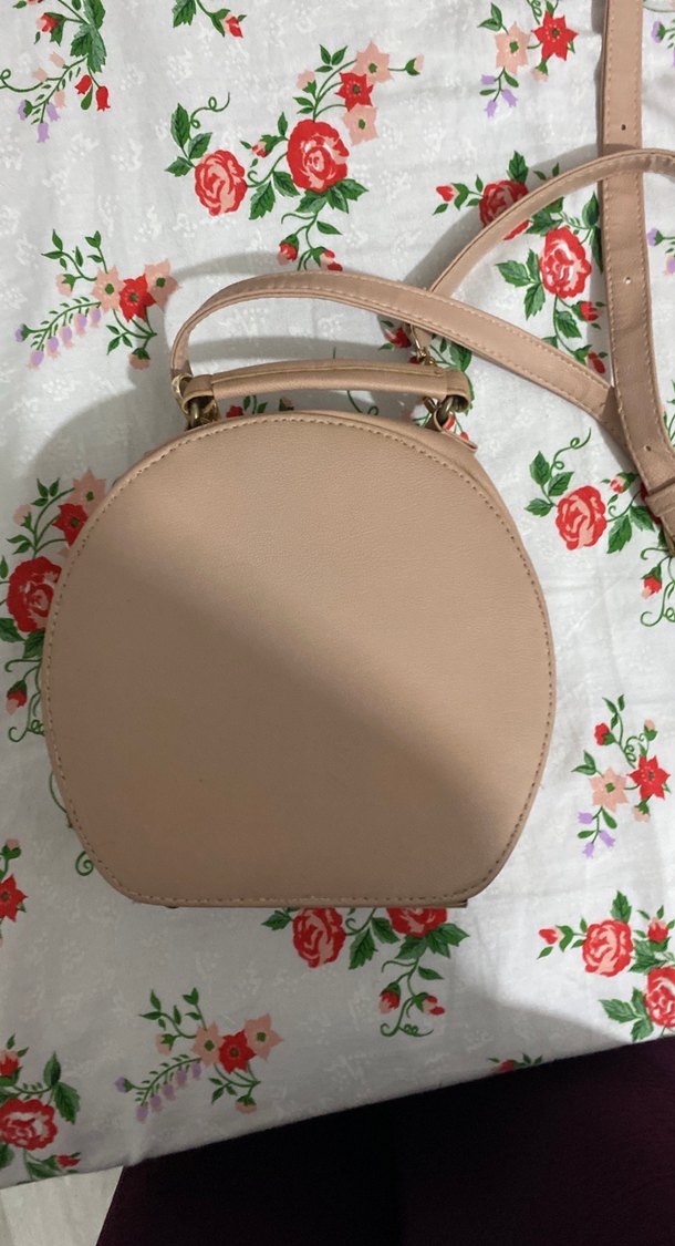 Nakışlı Bej Deri Bohem Kadın Çanta - Görsel 2