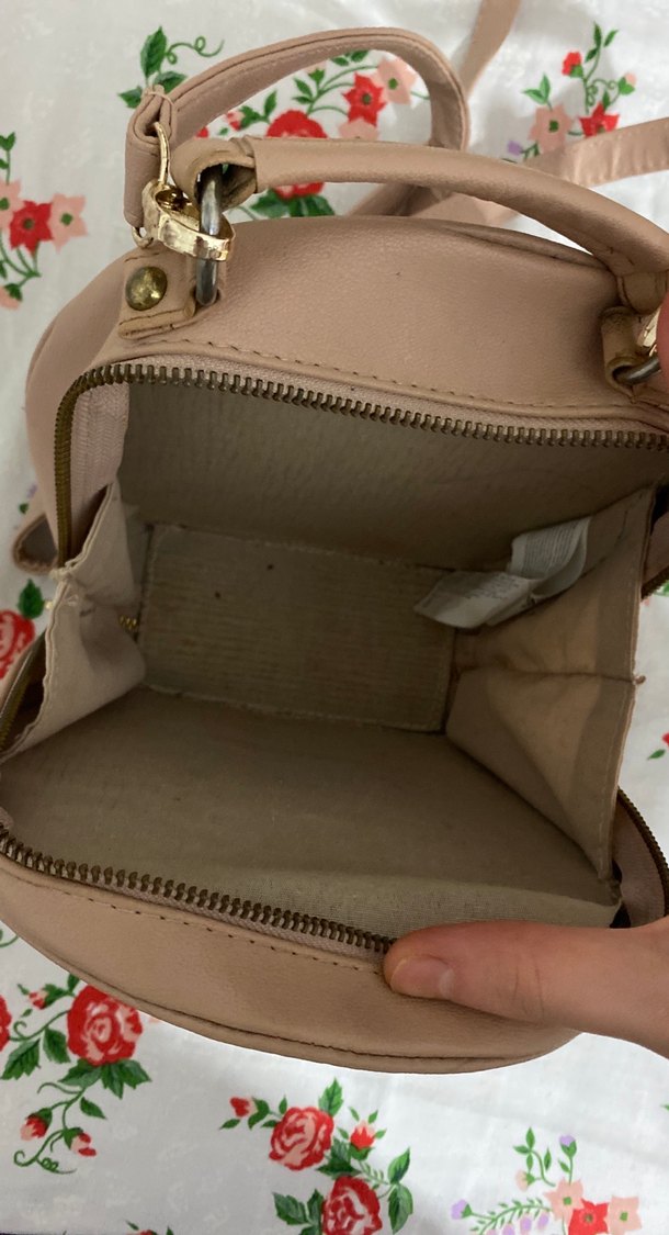 Nakışlı Bej Deri Bohem Kadın Çanta - Görsel 3