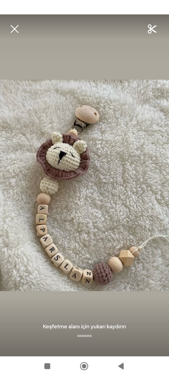 Beyaz Tavşan Diş Kaşıyıcı ve Emzik Askısı - Görsel 2