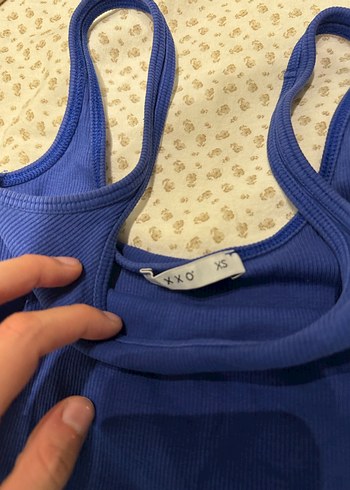 Mavi İnce Askılı Kadın Atlet - Görsel 3