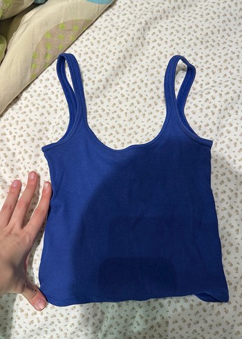 Mavi İnce Askılı Kadın Atlet - Görsel 2