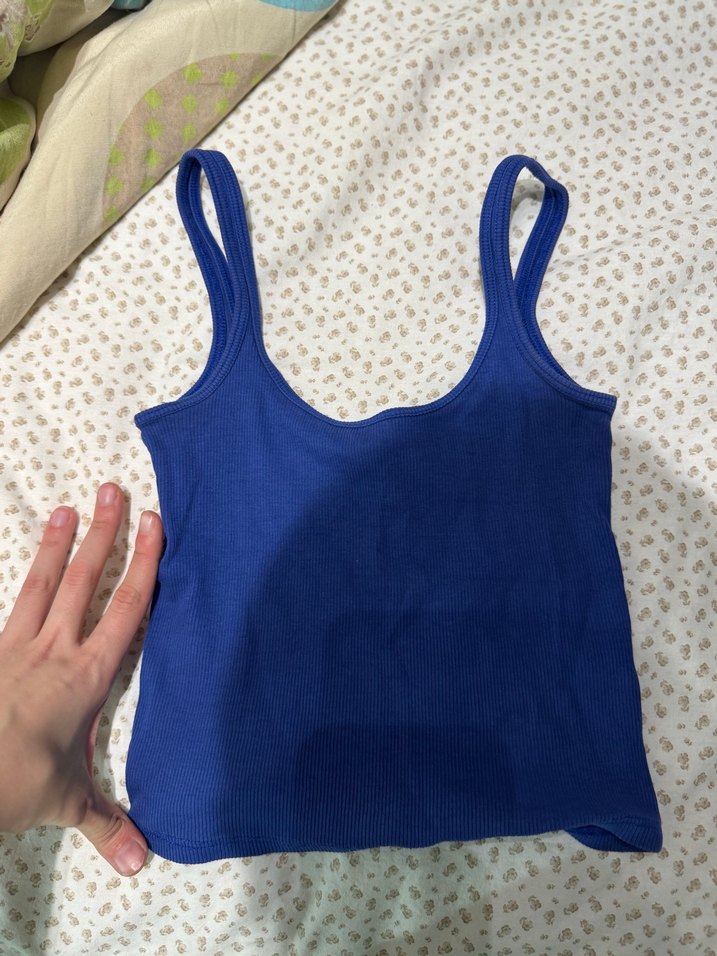 Mavi İnce Askılı Kadın Atlet - Görsel 2