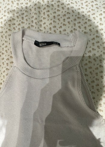 Kadın Beyaz Örme Kolsuz Yüksek Yakalı Atlet - Görsel 2