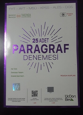 345 yayınları 25 adet paragraf denemesi