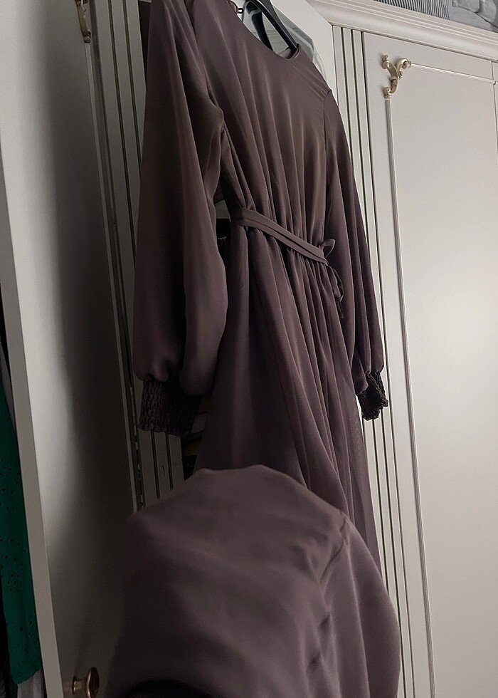 Şifon balon kol Clos elbise 42 beden sorunsuzdur - Görsel 4