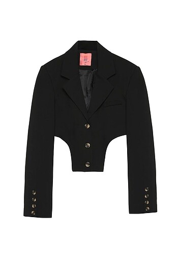 Quzu Asimetrik Crop Ceket