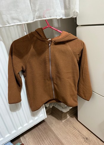 H&M Fermuarlı Kahverengi ayıcıklı polar takım