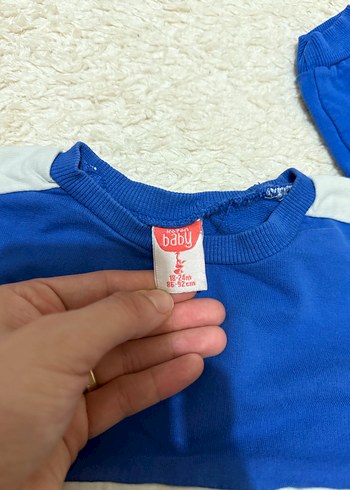 18-24 Ay Beden mavi Renk Erkek Çocuk Renk Bloklu Sweatshirt takım