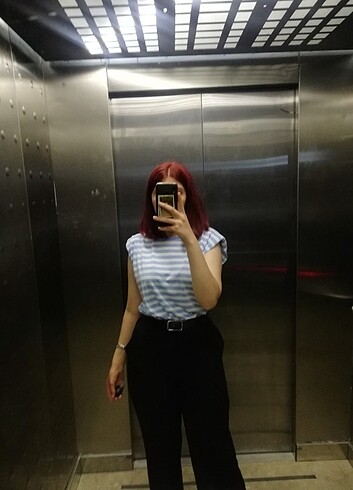 LC Waikiki Mavi beyaz çizgili t-shirt