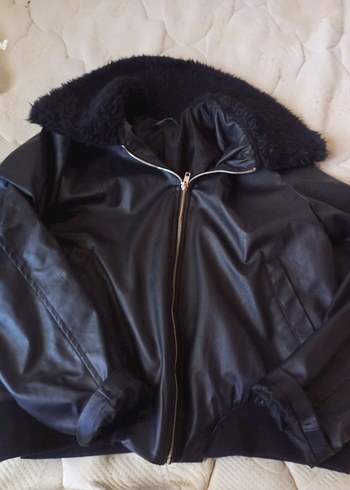 Tüylü Deri Ceket - Görsel 2