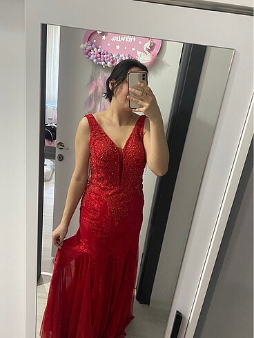 Kırmızı abiye elbise & kına elbisesi