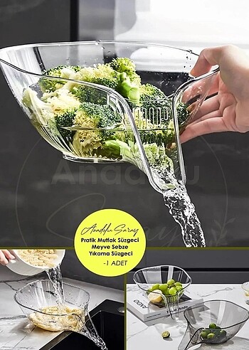 Çok fonksiyonlu pratik mutfak süzgeci