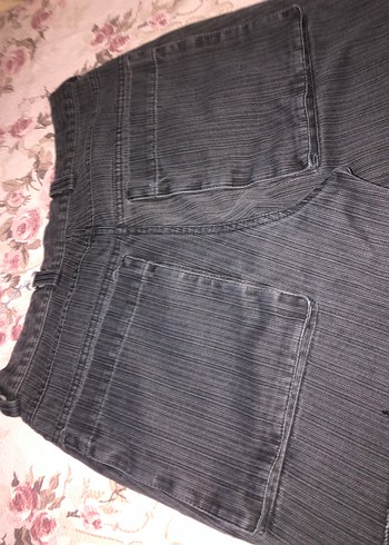 32 Beden Gri Kadın Bol Kesim Denim Pantolon