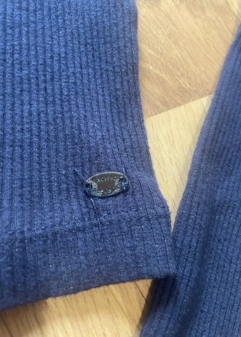 Bordo Lacivert Triko Kadın Kazak - Görsel 3