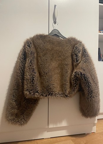 Kahverengi Kürk Detaylı Midi Mont - Görsel 5