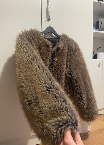 Kahverengi Kürk Detaylı Midi Mont - Görsel 2