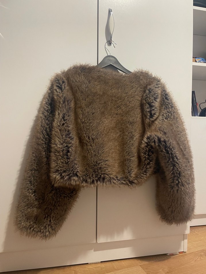 Kahverengi Kürk Detaylı Midi Mont - Görsel 5