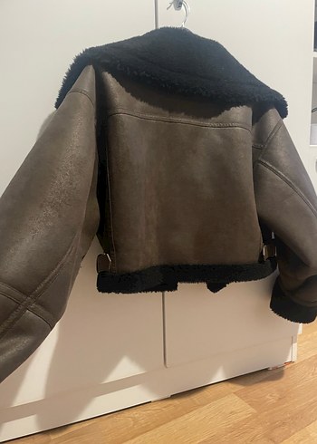 Kahverengi Kürklü Deri Kadın Ceket - Görsel 4