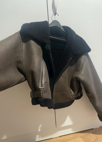 Kahverengi Kürklü Deri Kadın Ceket - Görsel 2