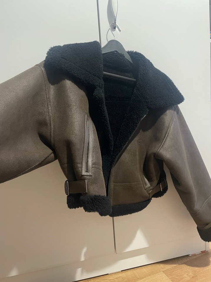 Kahverengi Kürklü Deri Kadın Ceket - Görsel 2